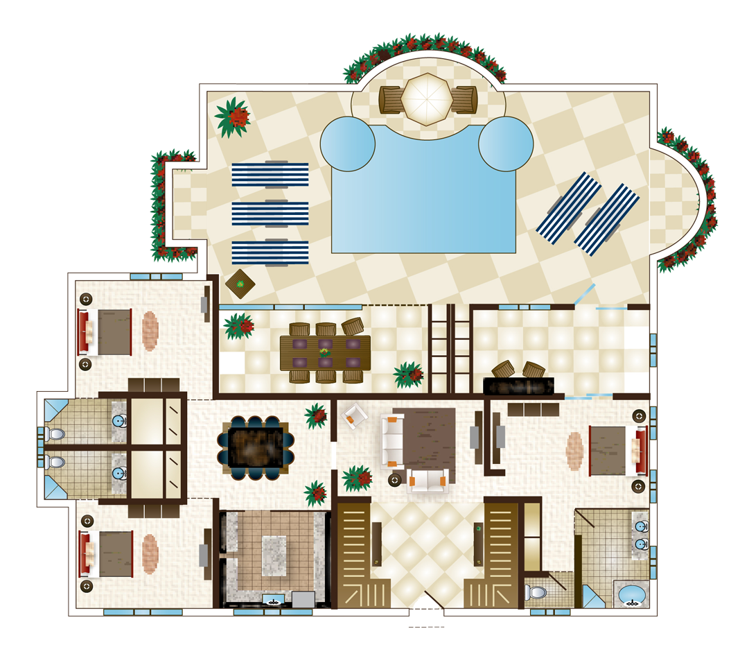 Crown Villas 6-bedroom · first floor floor plan