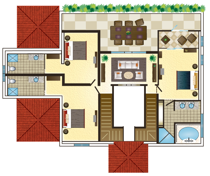 Crown Villas 6-bedroom · second floor floor plan