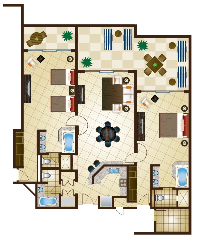 Presidential Suites Presidential bungalow floor plan